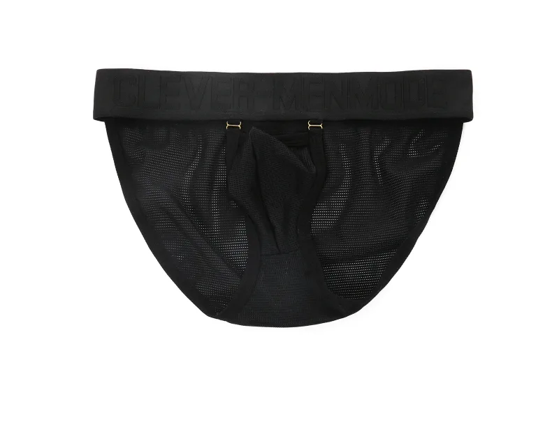 Mesh Underwear Men Sexy Briefs Buckle Bulge Pouch See‑Through Underpants Male Sheer Lingerie Panties — image 2