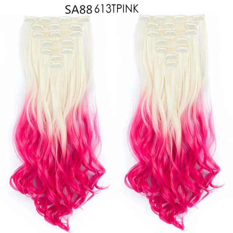 24Inch Synthetic Long Straight Hair Extensions 7pcs/Set 16 Clips in High Tempreture Fiber Synthetic Red Black Brown Hair Piece — image 104