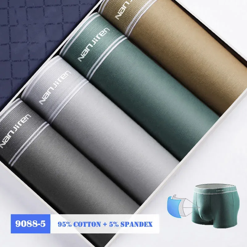 4Pcs/lot Men's Underwear Sexy Boxer Shorts Cotton Panties Man Solid Underpants Male Soft U Convex Lingerie Plus Size L-6XL — image 49