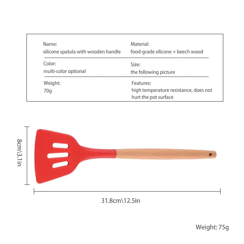 Silicone Turners Gadgets Spatula Egg Fish Frying Pan Scoop Fried Shovel Slotted Turners Kitchen Tools Cooking Utensils Kitchen a — image 3