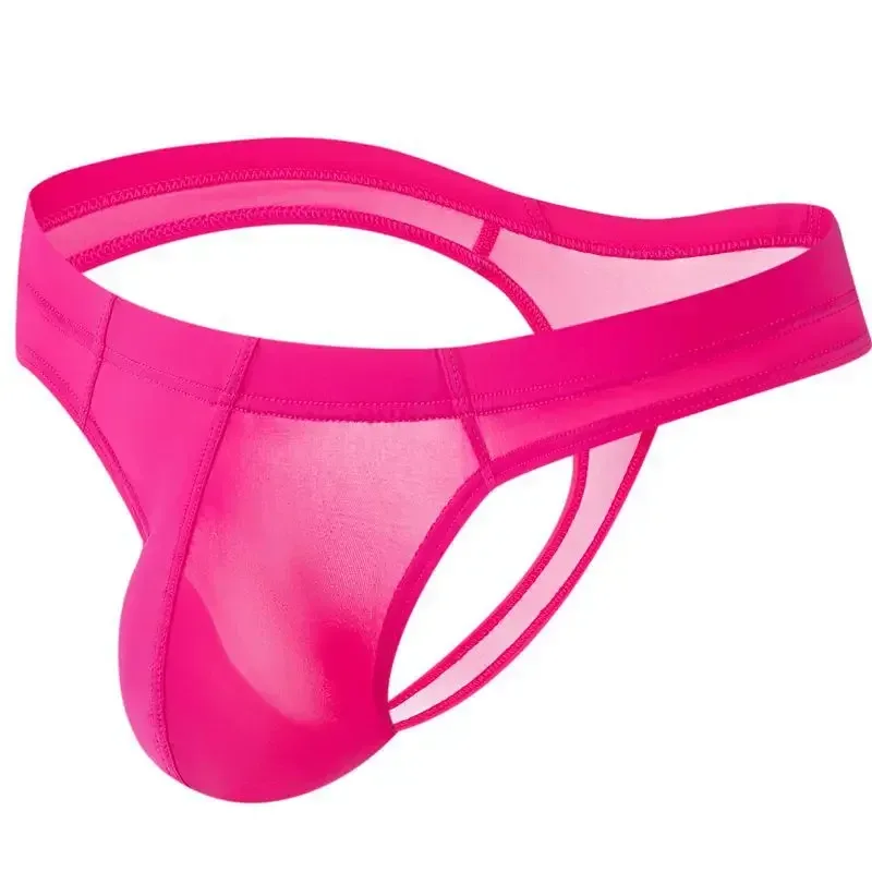 Sexy Men's Thongs Underwears Ultra-thin Thong G Strings Pouch Ice Silk Tanga Hombre Sexy Gay Underpants Breathable Briefs Men