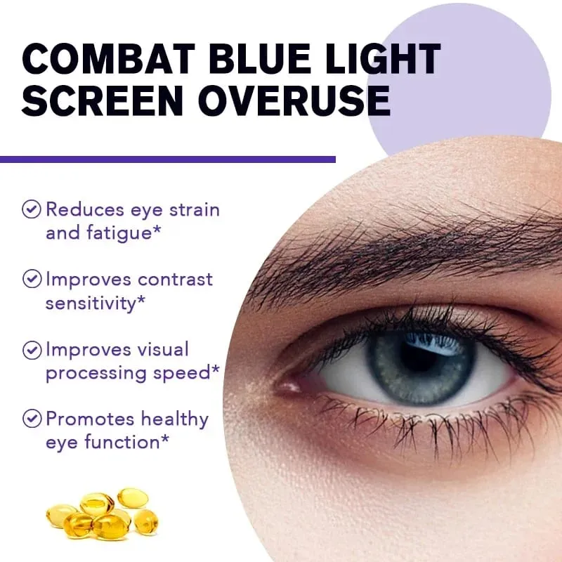 Eye Vitamins with A Blend of Lutein Zeaxanthin and Bilberry Extract for Macular Fatigue Dry Eyes and Vision Health in Adults
