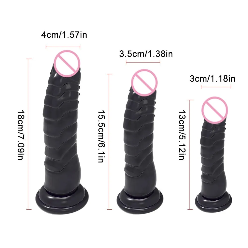 Realistic Black Dildo with Strong Suction Cup Base Soft Penis Sex Toy for Women and Men Hands Free Anal Vaginal Adult Toy in M — image 4