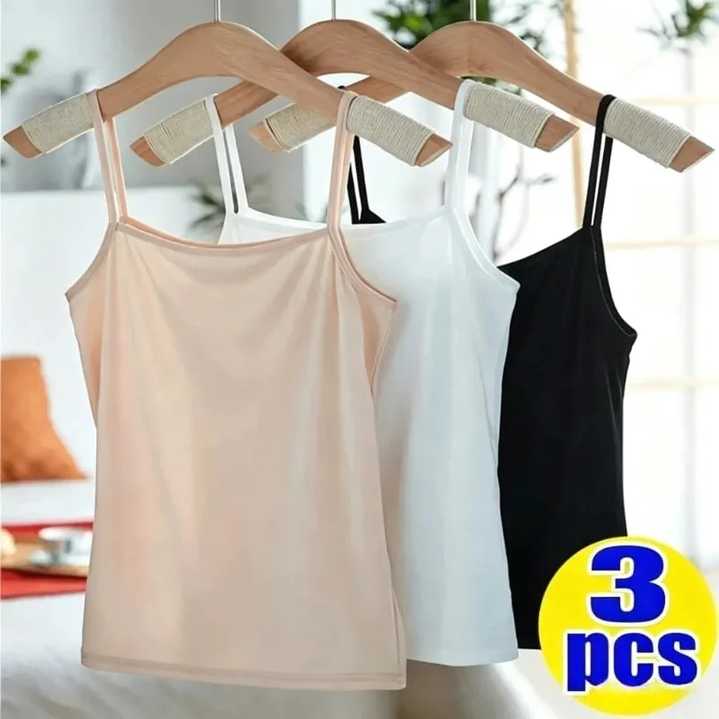 Effen Kleur Mouwloos Hemdje Vest Casual Basic Slanke Tank Top Alle Match Dagelijks Dames Zomer Mode Streetwear Tops Ondergoed — image 2