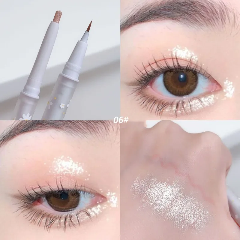 Double Head Eyeliner Liquid Down To Shadow Pencil Eye Highlighting Eyeshadow Stick Natural Big Eye Makeup Gel Pen