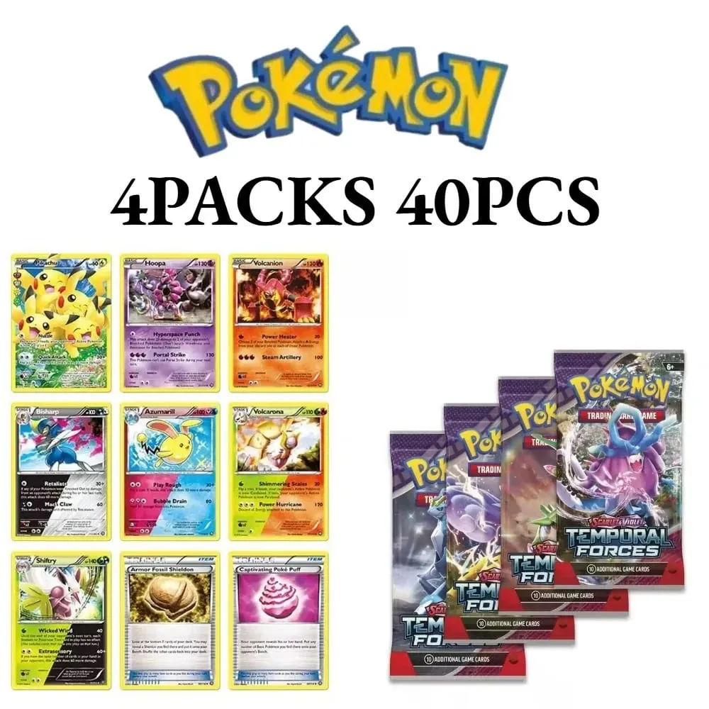Menyenangkan 40 Buah Paket Kartu Pokemon 4 Set Sun Moon Violet 151 Kartu Perdagangan Inggris Mainan Koleksi Hadiah Halloween Fantasi Sci Fi — image 4