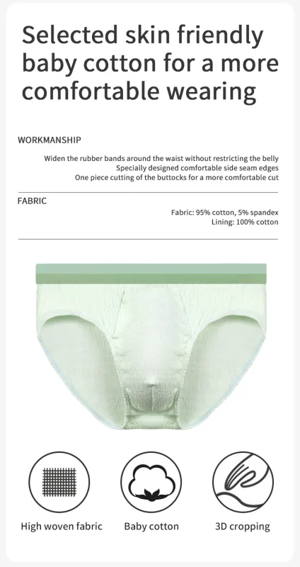 Men's briefs underwear cotton men's baby cotton pants head summer thin trend boys sports antibacterial shorts