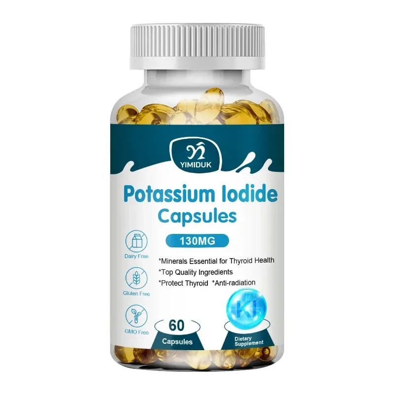 Potassium Iodide Capsules KI (Stable Iodine) 130 mcg bawat Araw - Suplemento ng Suporta sa Thyroid