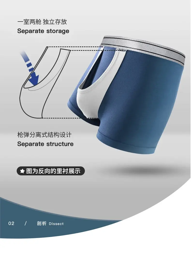 Mens Modal Boxer Shorts Seamless Seperation Bullet Pouch Soft Panties Large Size Breathable Underpants Comfortable Underwear — image 10