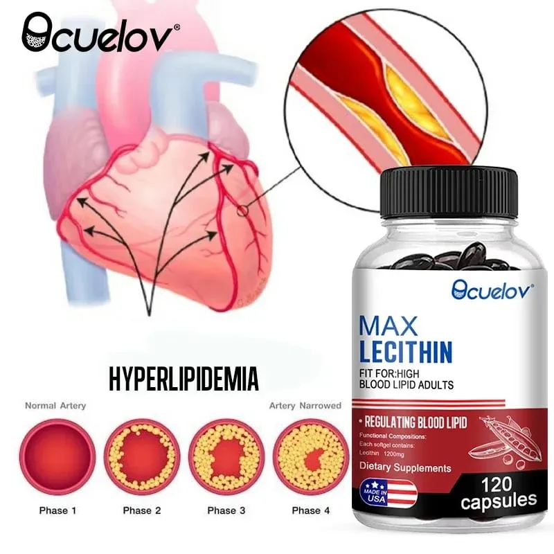 Lecithin Capsules - Cleansing Dissolving Blood Clots Cardiovascular Health Blood Lipid Support - Adult Men and Women — image 3
