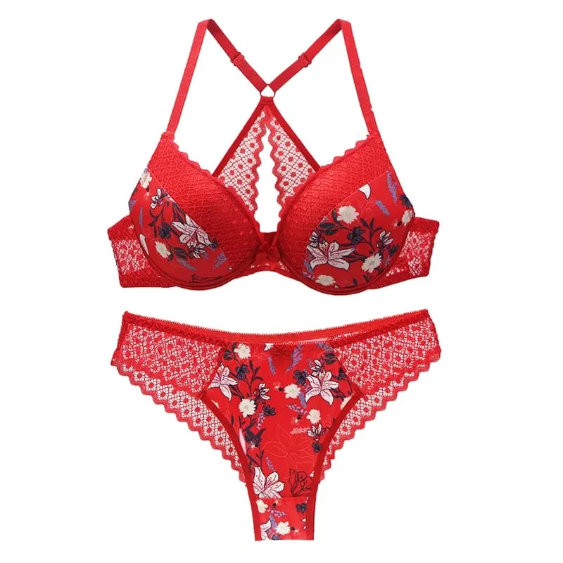 2026 New Sexy Y-Line Push Up Bra Sets Hollow Out 32/70 34/75 36/80 38/85 40/90 42/95 BCED Cup Underwear Intimante Lingerie — image 4