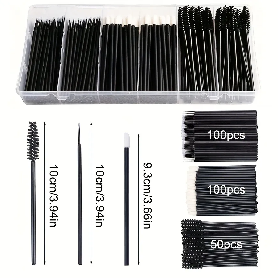 250-teiliges Einweg-Make-up-Pinsel-Set – Augenbrauen-/Mascara-/Eyeliner-Pinsel mit Aufbewahrungsbox, professionelle Kosmetik-Werkzeuge für den Salon — image 5
