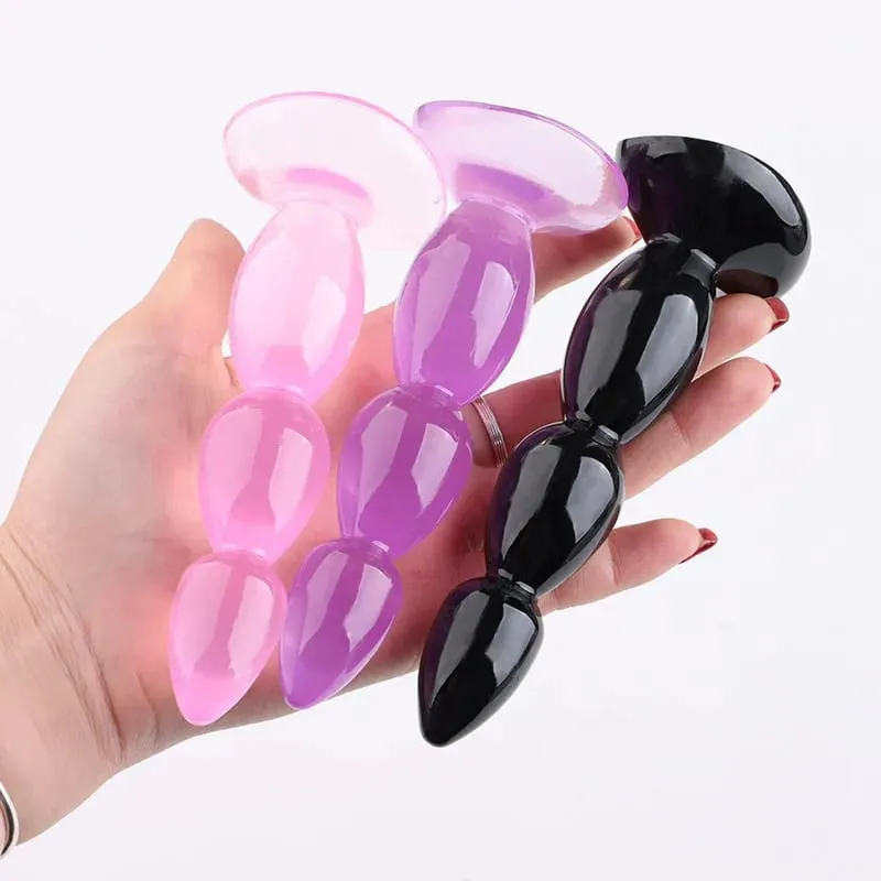 Butt plug beads Soft Anal Plug with sucker anus Toys Big Balls Silicone G-Spot Stimulating Butt Plugs Adult Sex toys for Couple — image 4