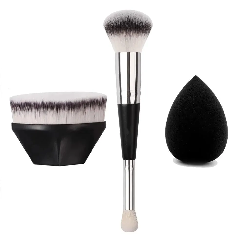 Rounded Taperd Dual-ended Foundation Brush Short Hair Flawless Makeup Brushes Dual-purpose Makeup Brush for Liquid Cream Powder — image 5