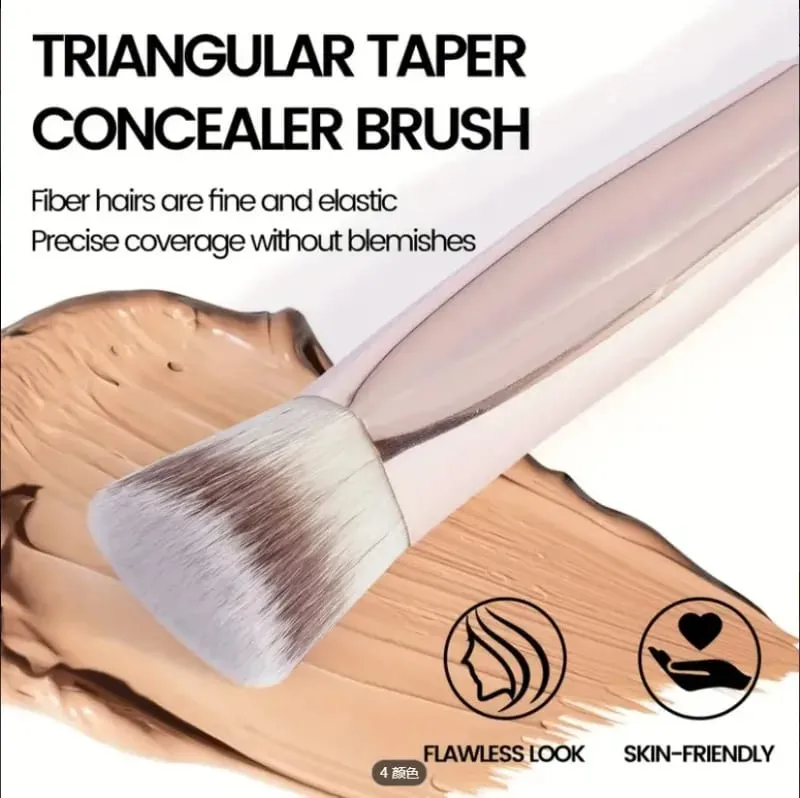 Conjunto de pincéis de maquiagem básicos de ponta dupla, 4 unidades, com caixa, bases, pó, blush, detalhes para pincéis de sombra, viagem para iniciantes — image 3