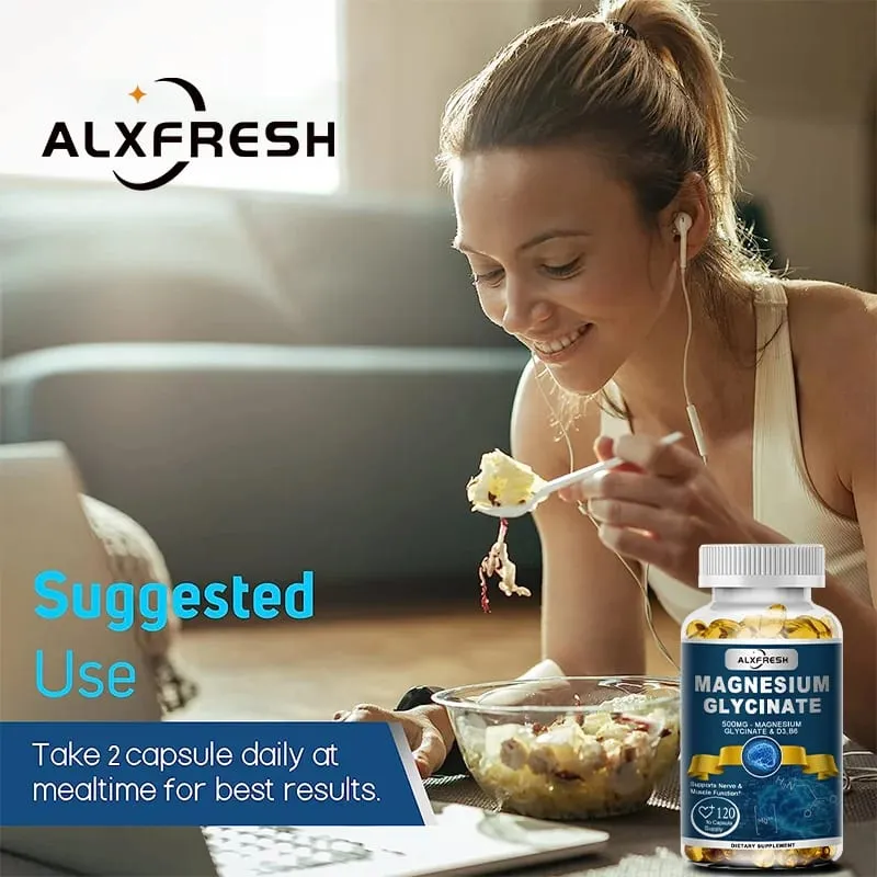 Magnesium Glycinate Supplement Zinc Vitamin D3 B6 Support Muscle & Nervous Immune System Tiredness Health