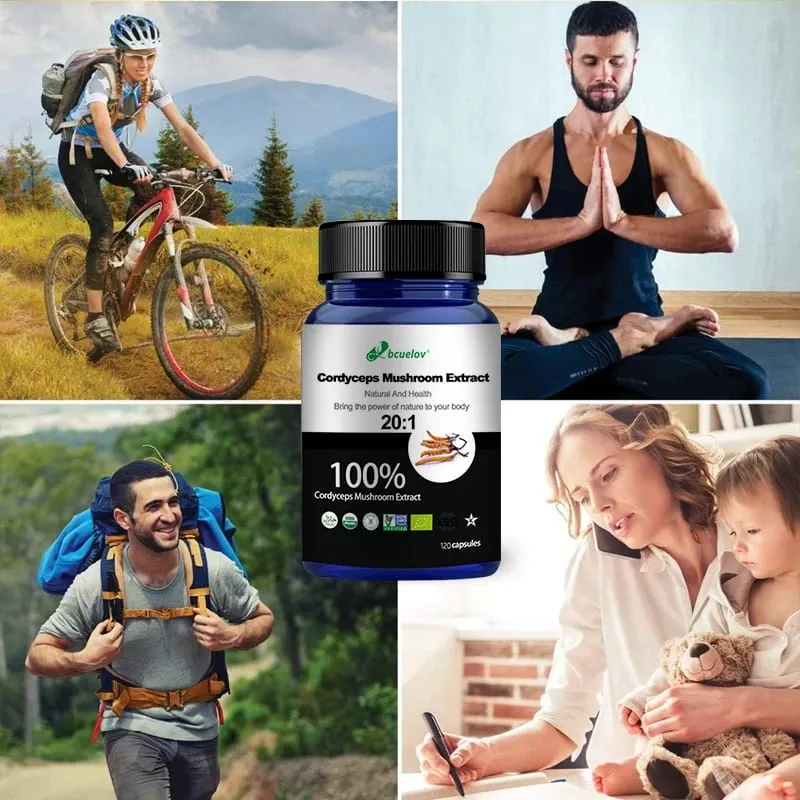 Pure Cordyceps Mushroom Extract Supplement - Improve Energy Respiratory Immune Kidney Health Support Vegetarian Capsules — image 3