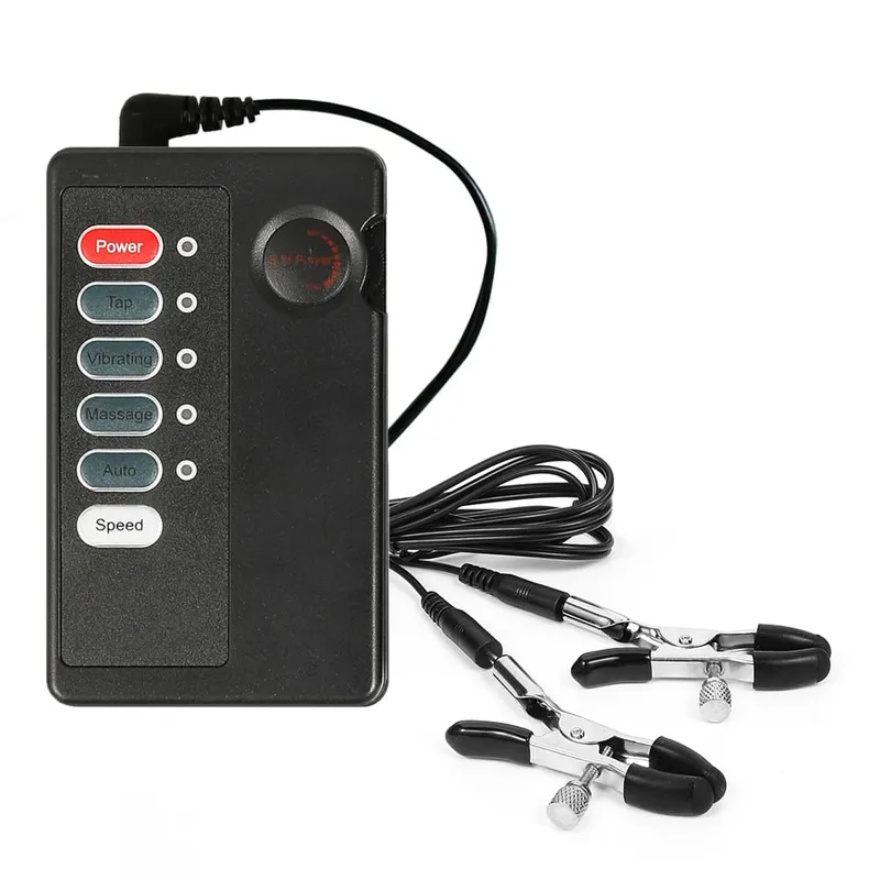 Electric Shock Nipple Clamps Breast Massager Stimulator BDSM Toys Bondage Clitoris Labia Clamp Slave Sex Toys Women Adult Games