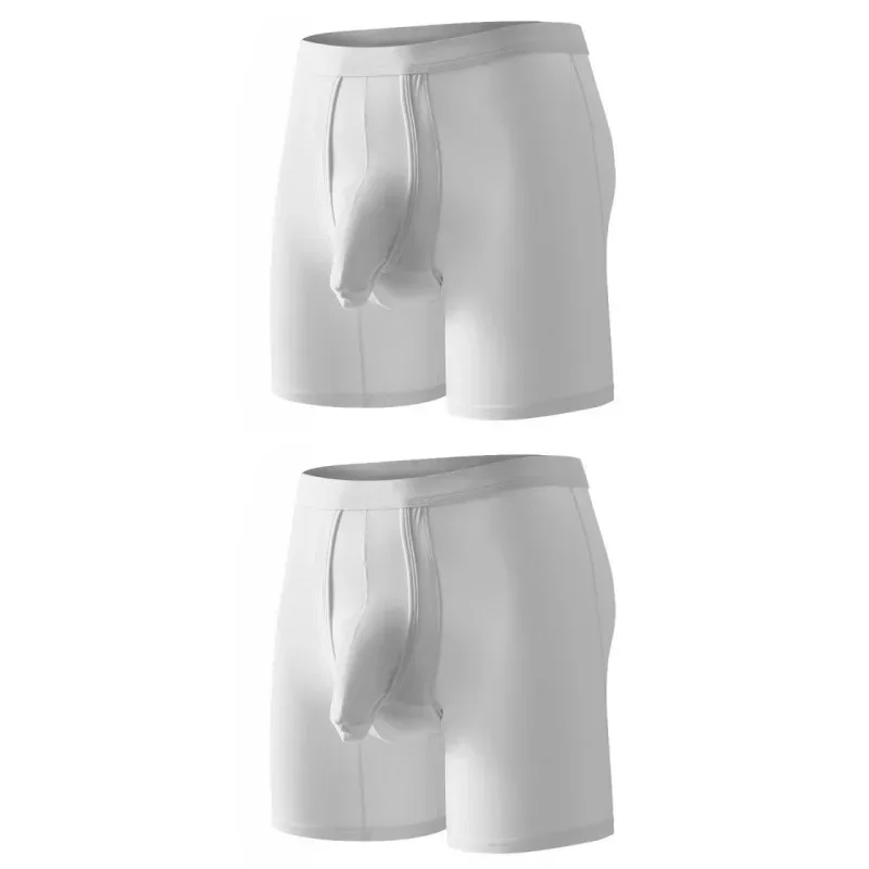 2PCS Mens Long Legs Underwear Separate Ball Pouch Breathable Comfort Sport Seamless Boxer Trunks Shorts Calzoncillo Hombre — image 30