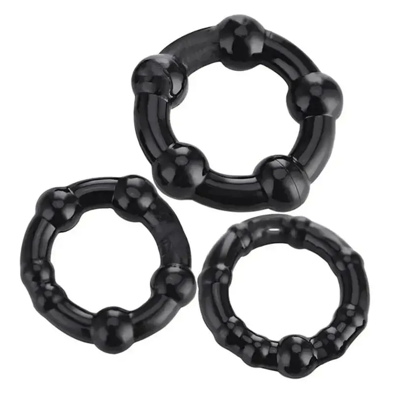 3 Pcs/Set Cock Ring Delay Ejaculation Adult Toys For Men Dick Enlargement Silicone Penis Ring Male Sex Toys Stronger Erection
