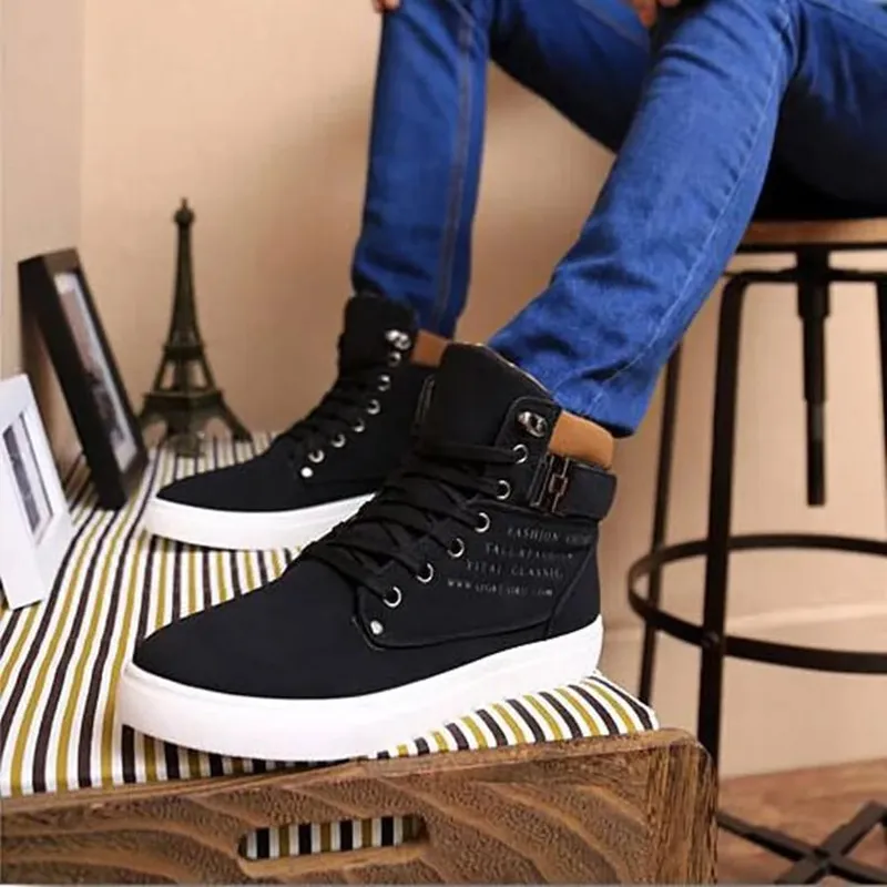 New Arrival Men's High Top Casual Shoes Spring/Autumn High Top Sneakers High Quality Retro Fashion Men Boots Zapatillas Hombre — image 8