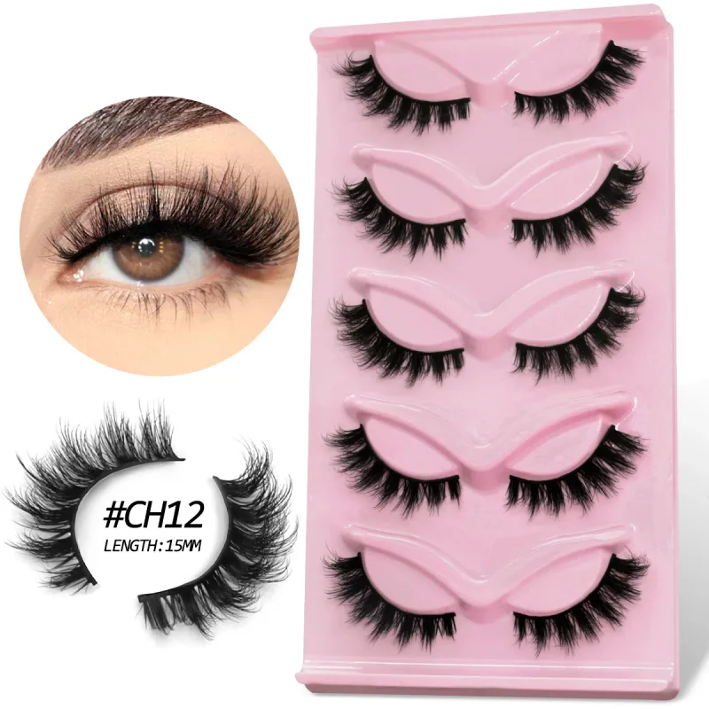 Cat Eye Lashes Look Natural Soft Faux Mink Eyelashes Long Winged End Eye Elongated Eye Tail Eyelashes Extension Makeup