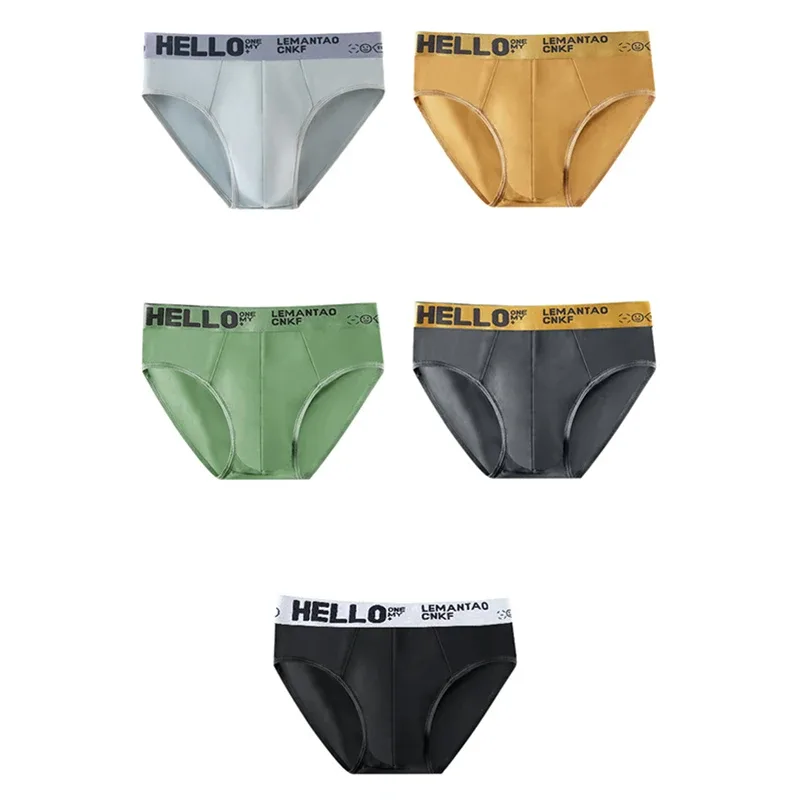 5Pcs Men Underwears Ventilate Men's Briefs Breathable Male Large Size L-5XL Comfortable Solid Underpants Fashion Boy Panties — image 7