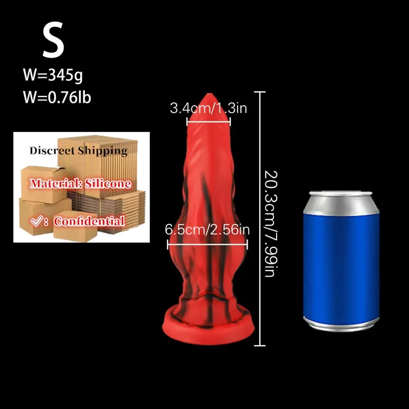 Énorme Silicone fantaisie Animal gode Plug Anal Prostate sexe pour hommes femmes gros noeud chien gode ventouse godemichet Anal coq Sex Toys18 — image 8
