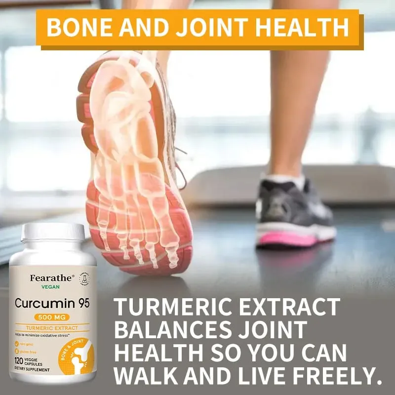 Curcumin - 95% Curcuminoids - Highly Absorbed Turmeric Supplement for Joint Health Comfort & Flexibility - 120 Capsules