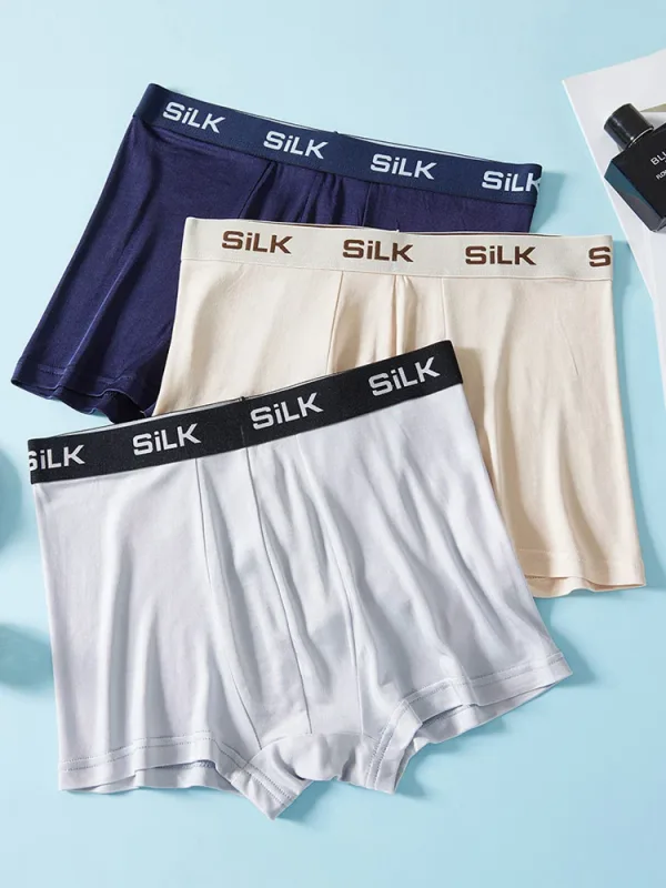 SuyaDream MEN Boxer Shorts 100%Natural Silk Healthy Solid Panties Natural Fabric Underwear — image 2