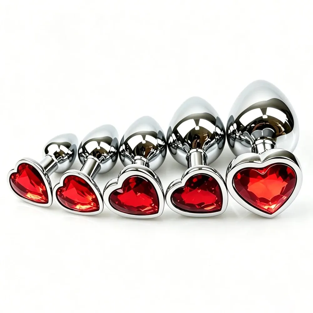 Heart-shaped metal anal plug Beginner's anal plug Anal massage dilator Adult couples sex toy Masturbation stimulation tool — image 1