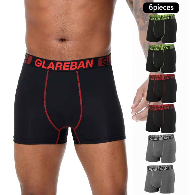6pcs Pack Boxer Shorts Men Brand Fashion Style Panties Underwear for Man And Underpants Homme Luxury Set Box Slips Briefs Male
