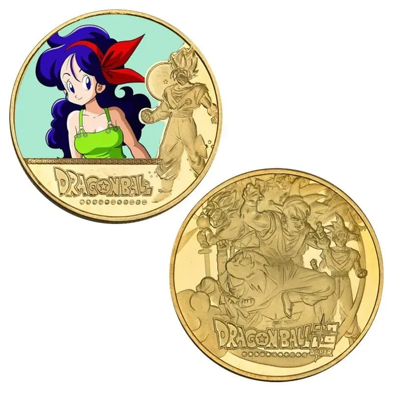 Dragon Ball Gold Plated Gold Coin Son Goku Vegeta Commemorative Coins Children Classic Anime Peripherals Collection Toy Souvenir