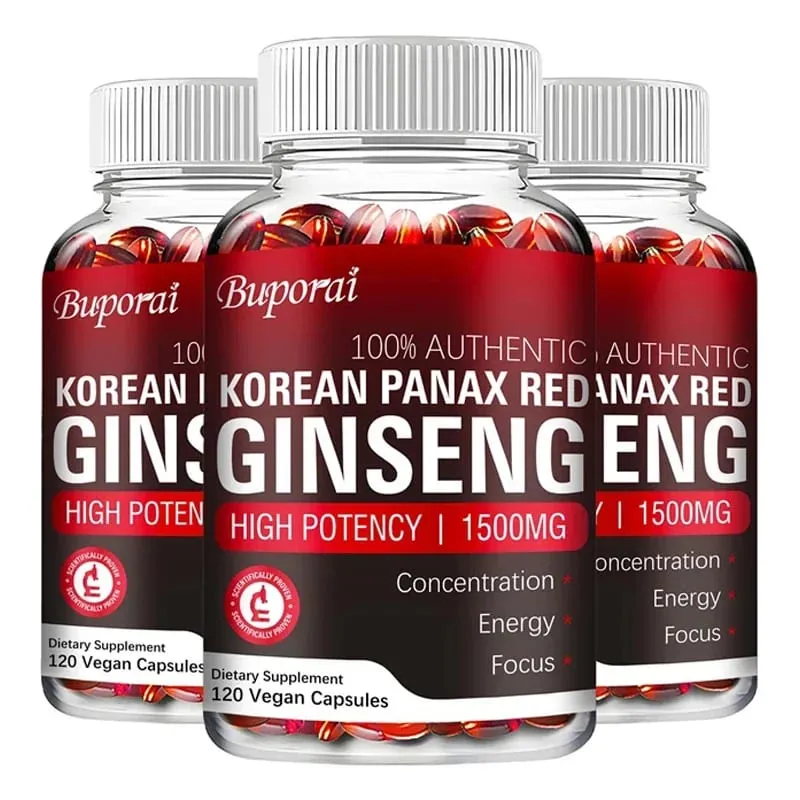 Korean Red Panax Ginseng Capsules - Increases Energy Mood Stamina & Performance Supports Mental Health — image 2
