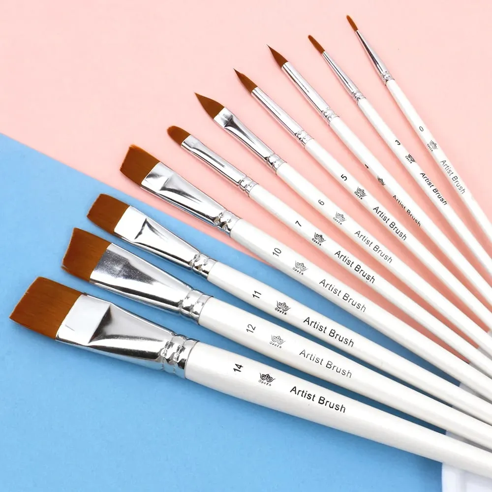 10pcs Professional Face Painting Brushes Set Nylon Bristles for Stage Makeup Petal Dome Tips Art Makeup Tool — image 4