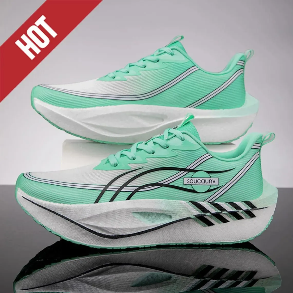 Men Women Carbon Plate Marathon Running Shoes Breathable Lightweight Non-Slip Racing Training Sports Sneakers Walking Outdoor — image 4