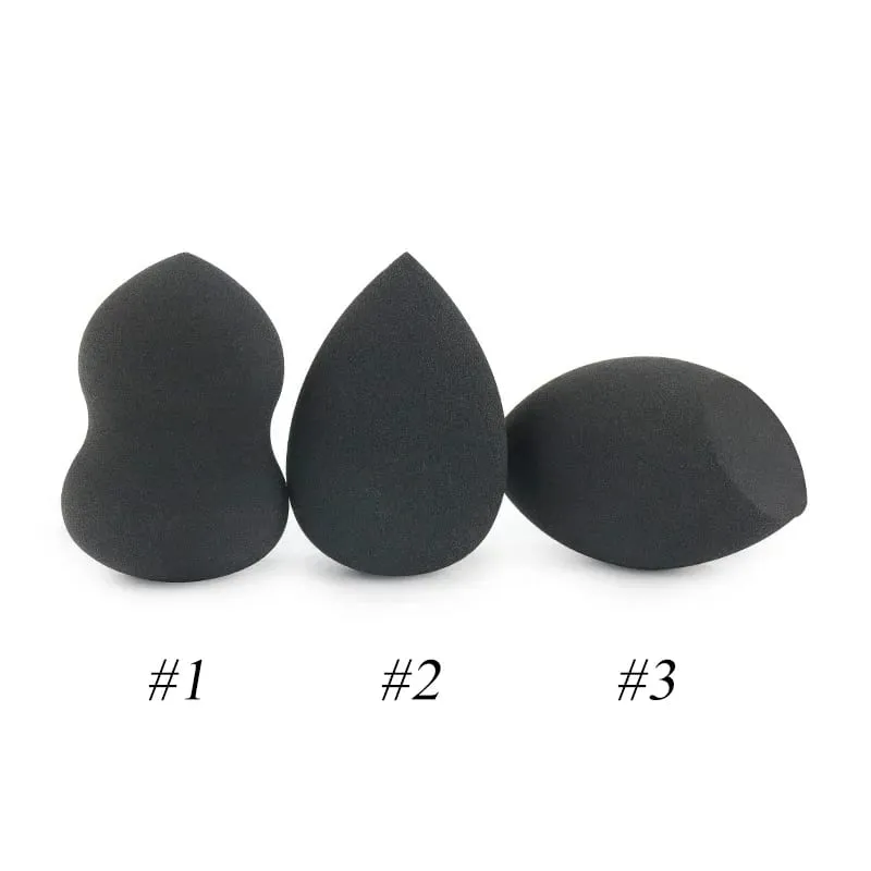 Custom Your Logo Cosmetics Beauty Sponge Latex Free and Vegan Makeup Black Sponge Set Powder Cream Liquid Application with Box