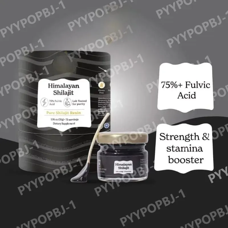 Himalaya Shilajit Resin Organic Natural Fulvic Acid ISO-certificeret 1,06 OZ 75 portioner 85+ spormineraler til mænd og kvinder