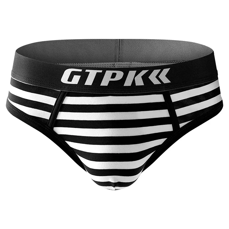 Striped 3pcs Cotton Underwear Men Brief Panties Mens Briefs BoxerShorts Man Male Underpants Size M-3XL E204-HR — image 3