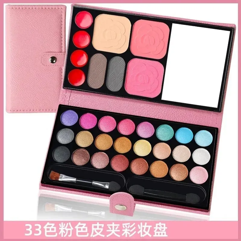 Eye Shadow Powder Blush Lipstick Lasting Cosmetics Makeup Set with Mirrors for Beginner Kids Travel Portable Palettes 33 Colors — image 8