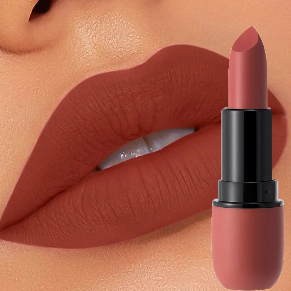 6 Colors Sexy Matte Lipstick Waterproof Long Lasting Color Rendering Non-stick Velvet Lips Contour Pencil Woman Makeup Cosmetics — image 3
