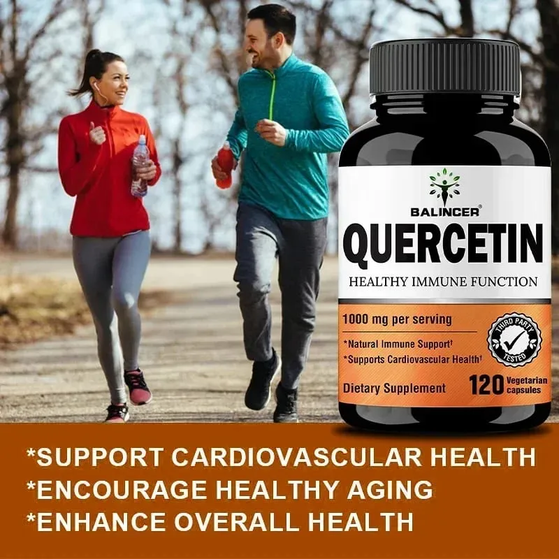 Quercetin 1000Mg of Bioflavonoids Per Veggie Capsule Supplement Supports Immune Cardiovascular Respiratory Health Antioxidant