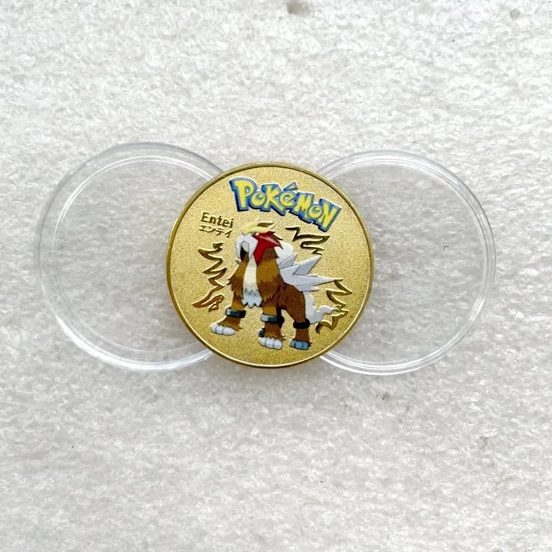 Syiling Emas Pokemon Pikachu Anime Commemorative Coin Charizard Golden Round Metal Syiling Mainan — image 15