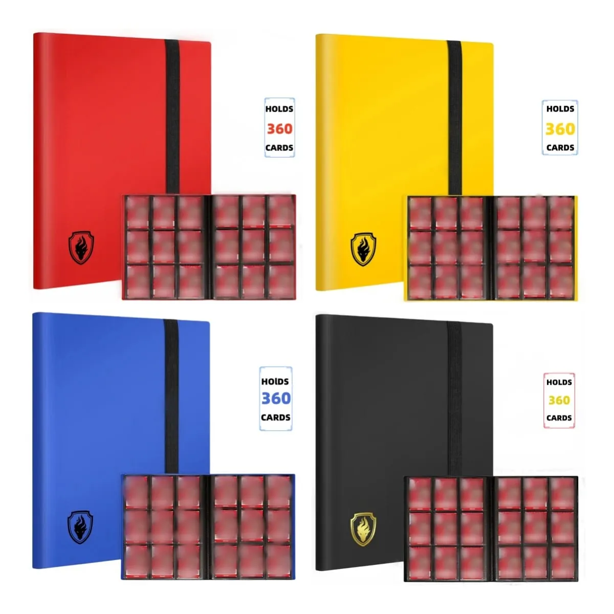 Trading Card Binder 9 Pockets Card Album Folder 360 Side Loading Pocket Binder for Yugioh Sport and Other TCG