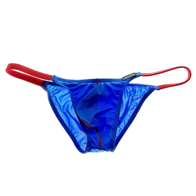 Men's Low-Waisted Color Contrast Briefs Ice Silk Protruding Translucent Stereoscopic Bag Sexy Underwear — image 2