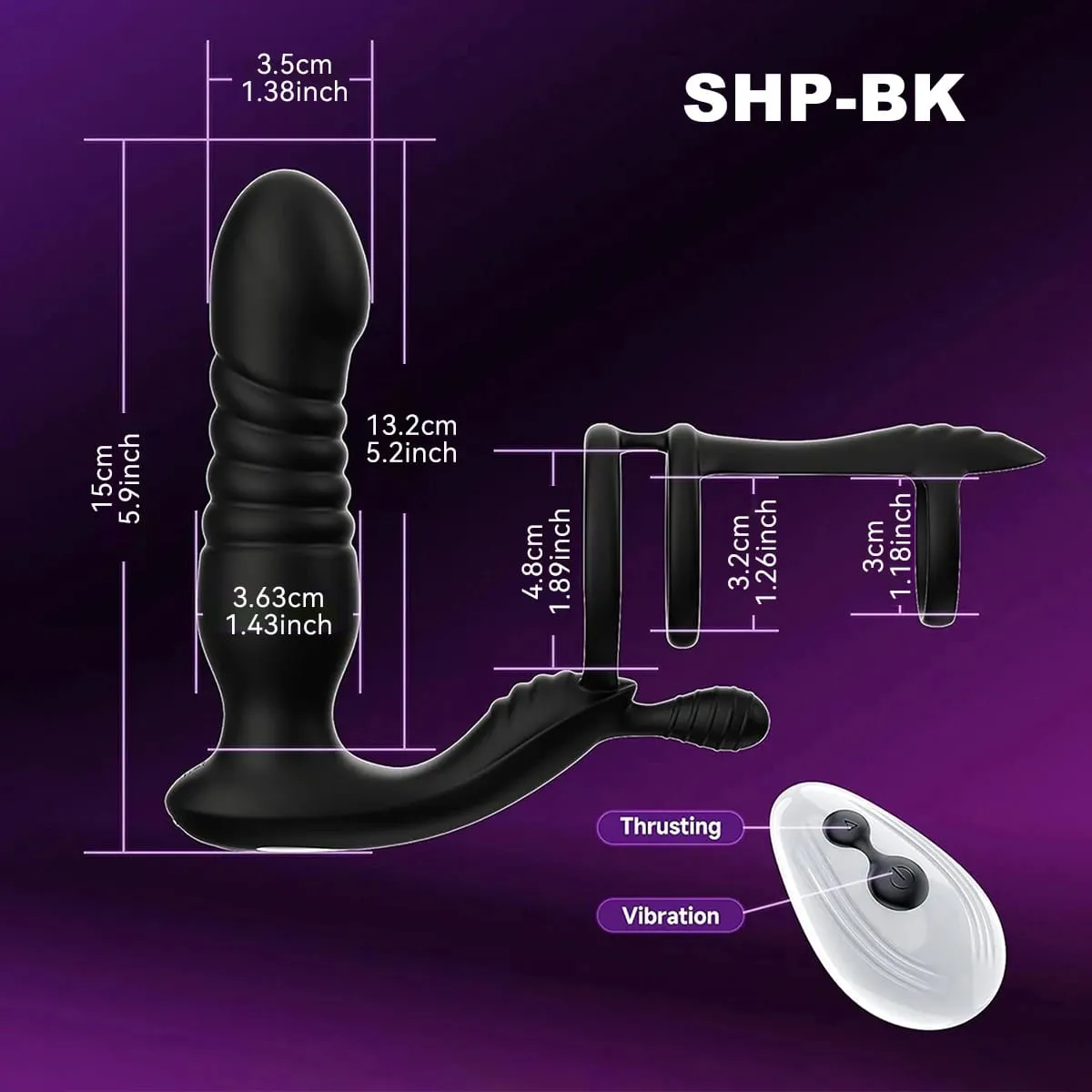 Remote Control Wireless Dildo Anal Telescopic Vibrating Prostate Massager Man Cockring Penis Adult Sex Toys Butt Plug Anal Toy — image 4