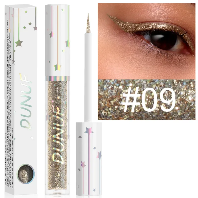 Diamond Blue Sequins Eyeliner Glitter Shiny Brighten Lying Silkworm Makeup Highlight Liquid Eye Liners Pigment Green Silver Gold — image 15