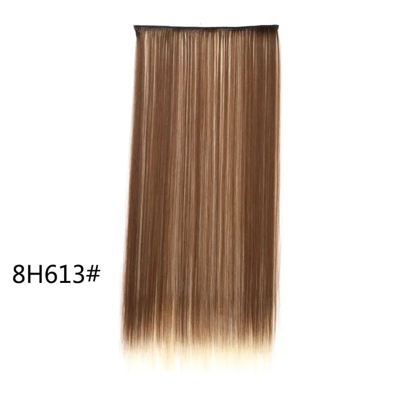 Synthetic 5-Clip One Piece Invisible Hair Extensions Long Straight 24Inch Heat Resistant Hairpiece for Women — image 13