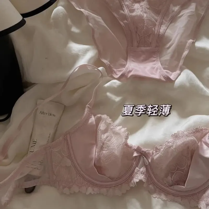 Désir Pur Lingerie Dentelle Noire Française Brodée Minimizer Grand Bonnet Ensemble Design de Niche Soutien-Gorge Sans Armatures — image 3