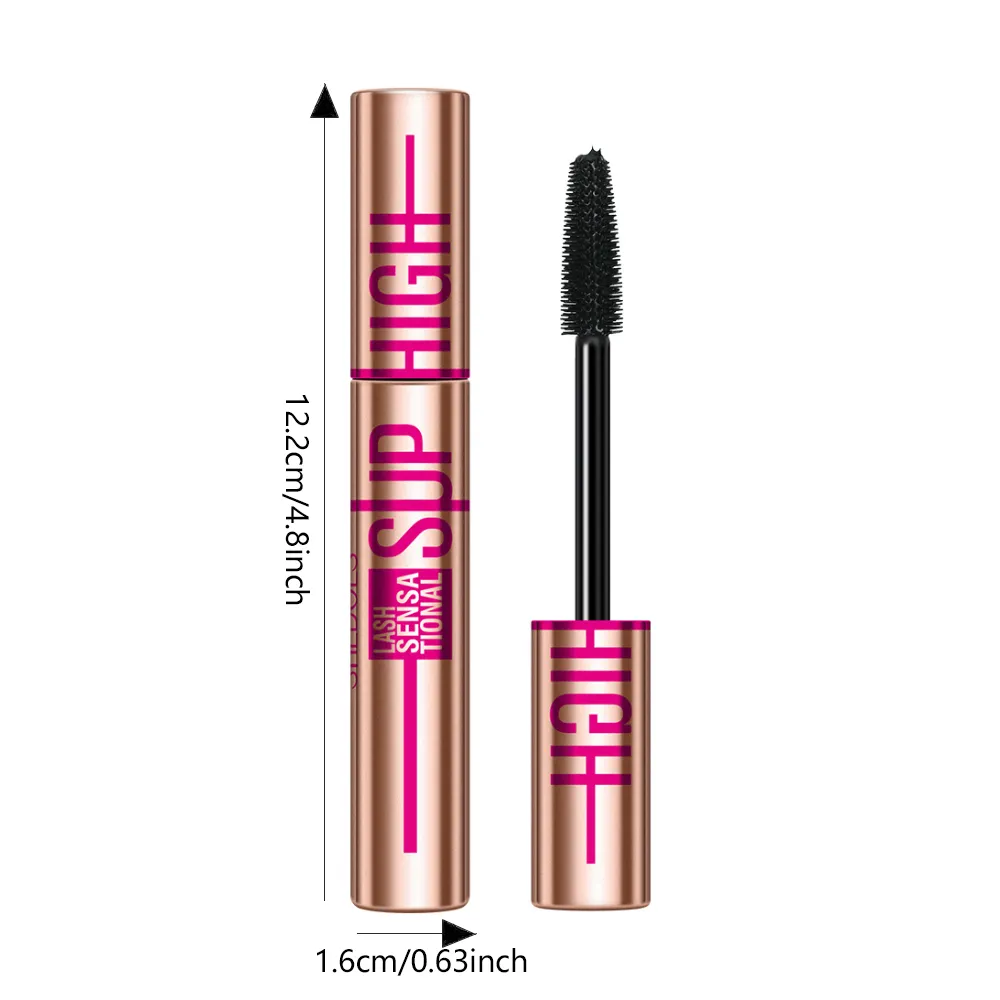 Super høj 4D vandtæt mascara - volumengivende krølle- og forlængelsesformel Smudsikker, langtidsholdbar sort mascara — image 3